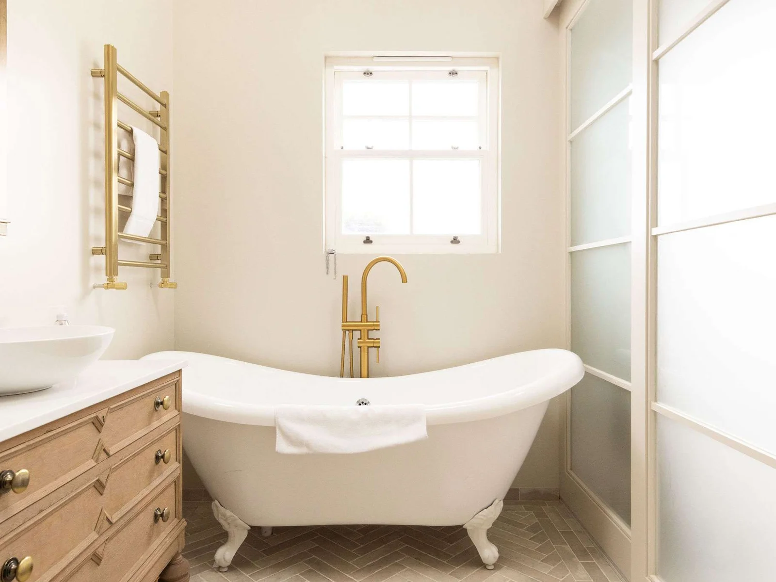 Relax and unwind with this freestanding tub.