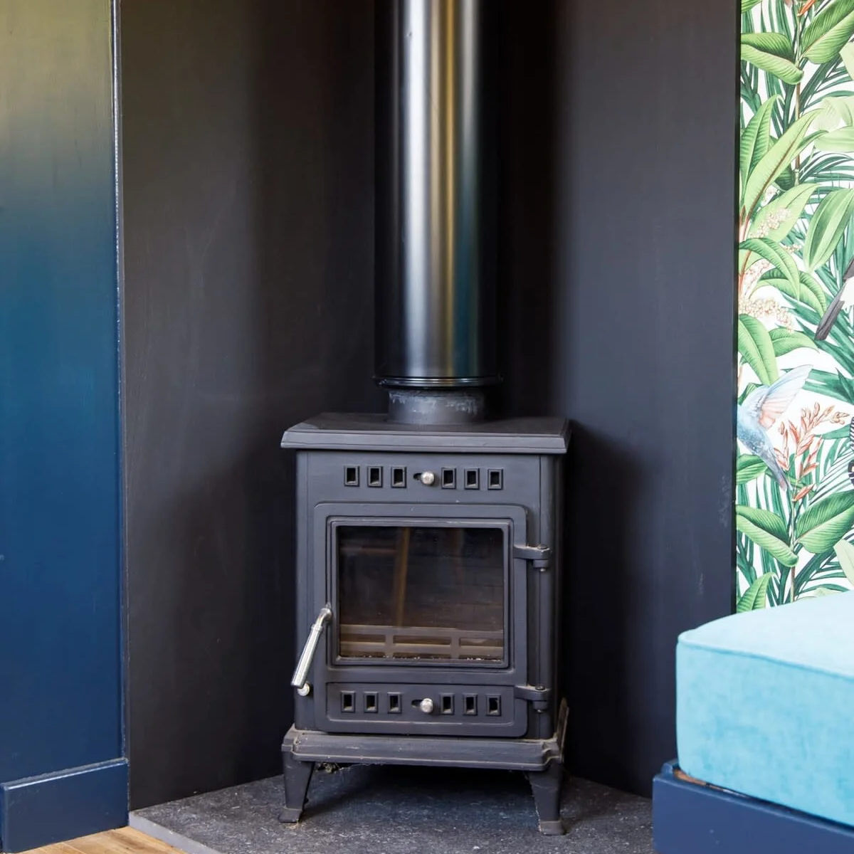 The carriage has a log burner for cooler months.