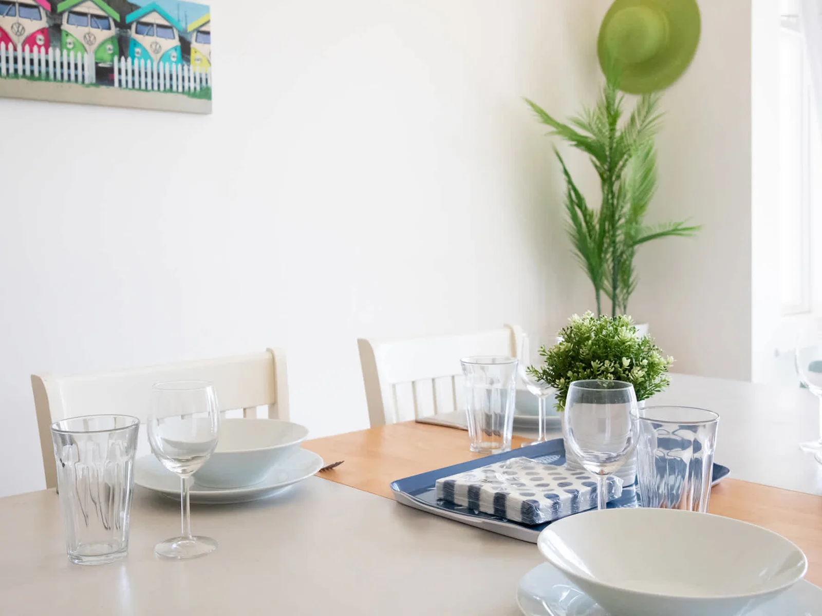 Entertaining is a breeze with all the dinnerware and cookware are provided for you