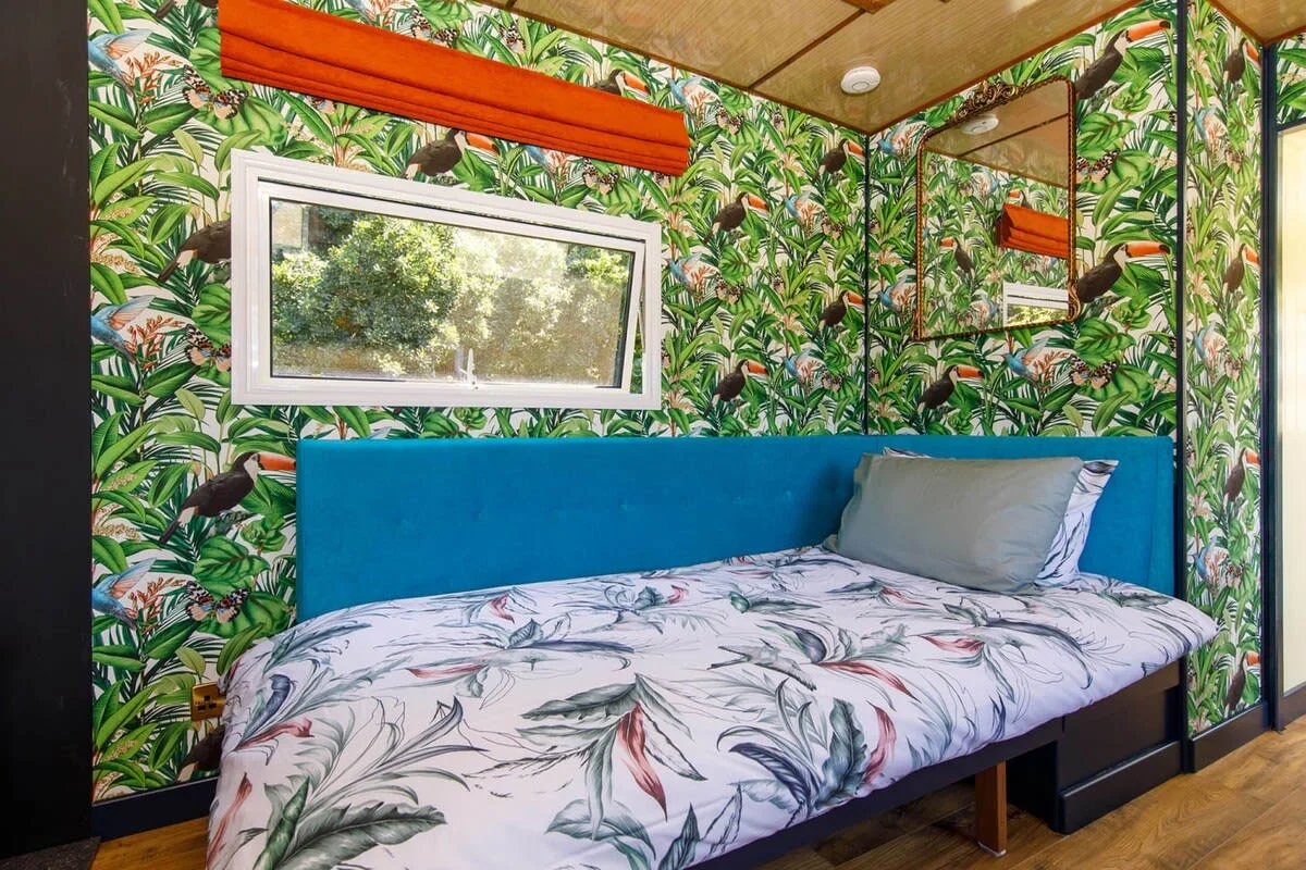 The sofa converts into a bed for children or a third guest.