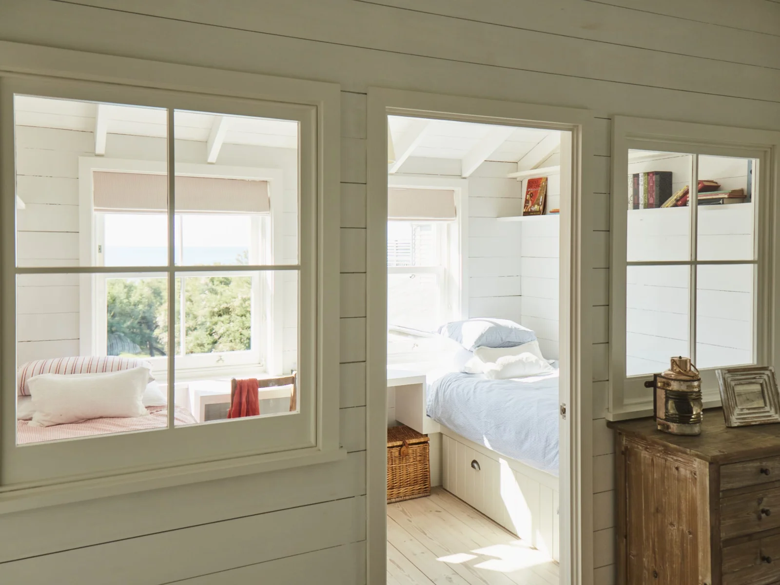 The delightful kids twin bedroom with further sea views