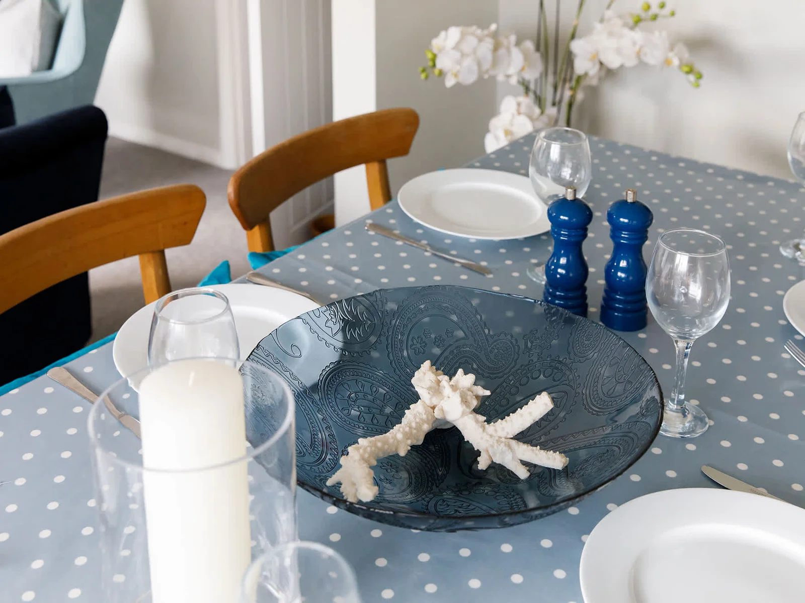 Dine as a family in the beautiful dining room.