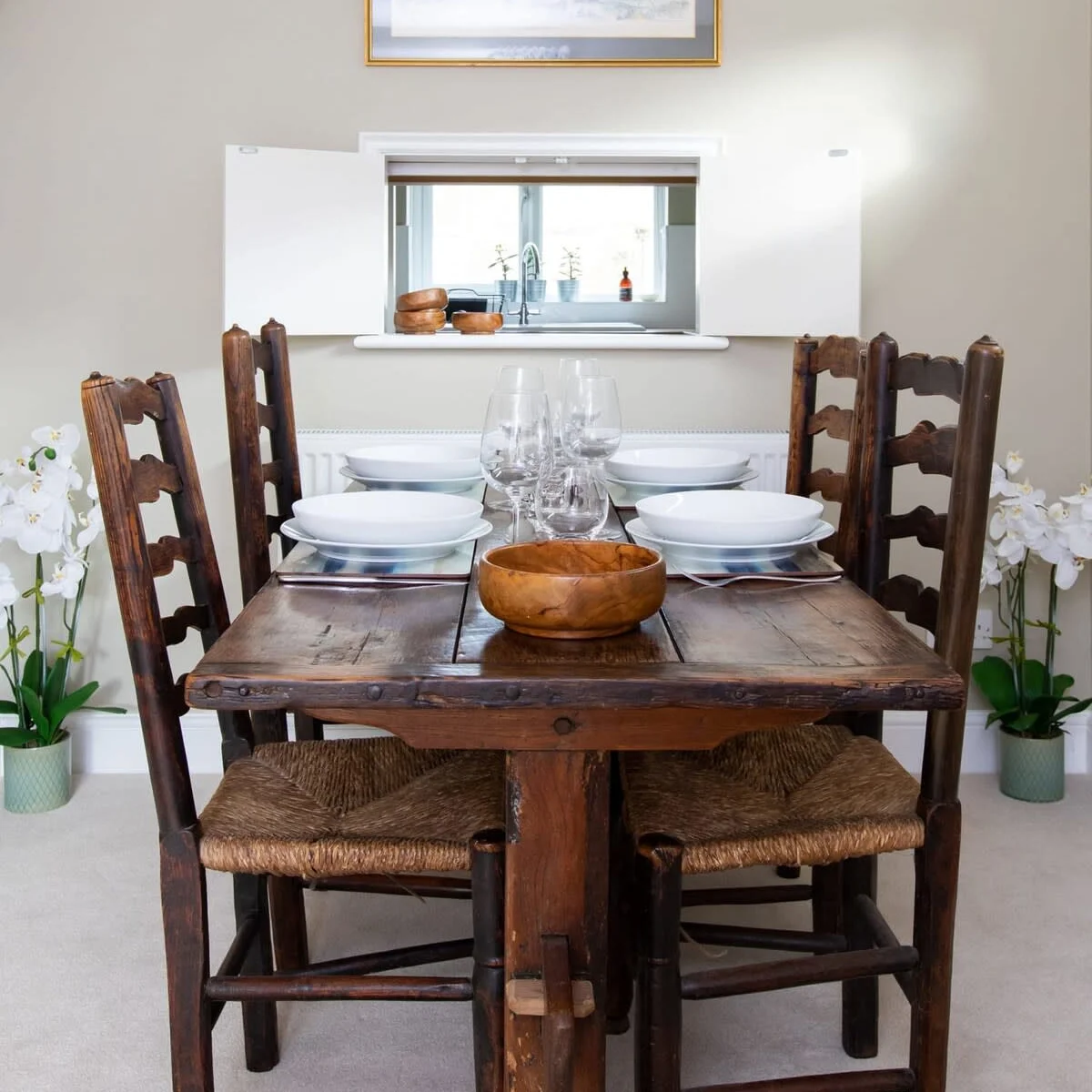 If you don't want to head to the local pub, you have comfortable dining space at the cottage.