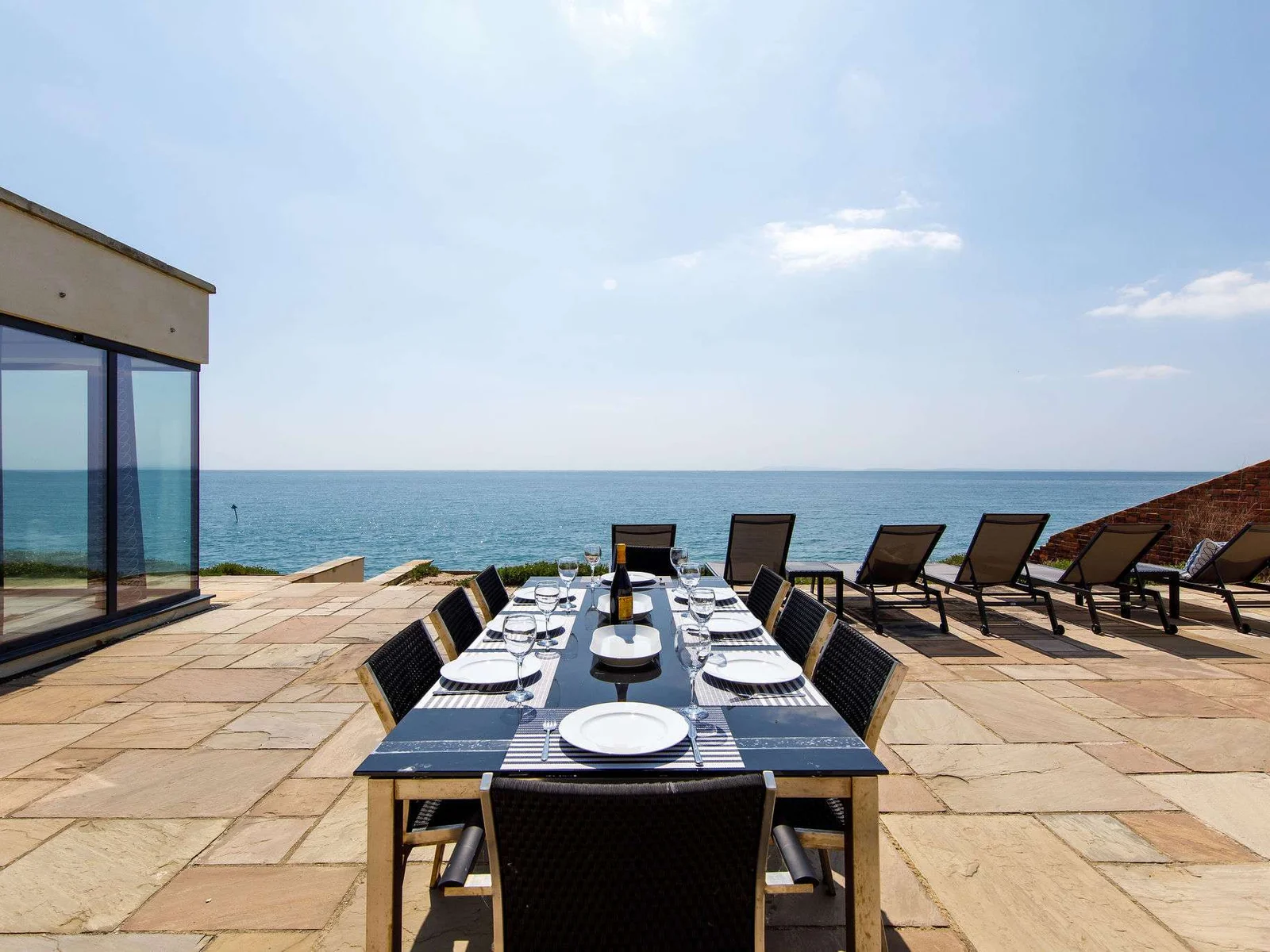 Dine with sea views.