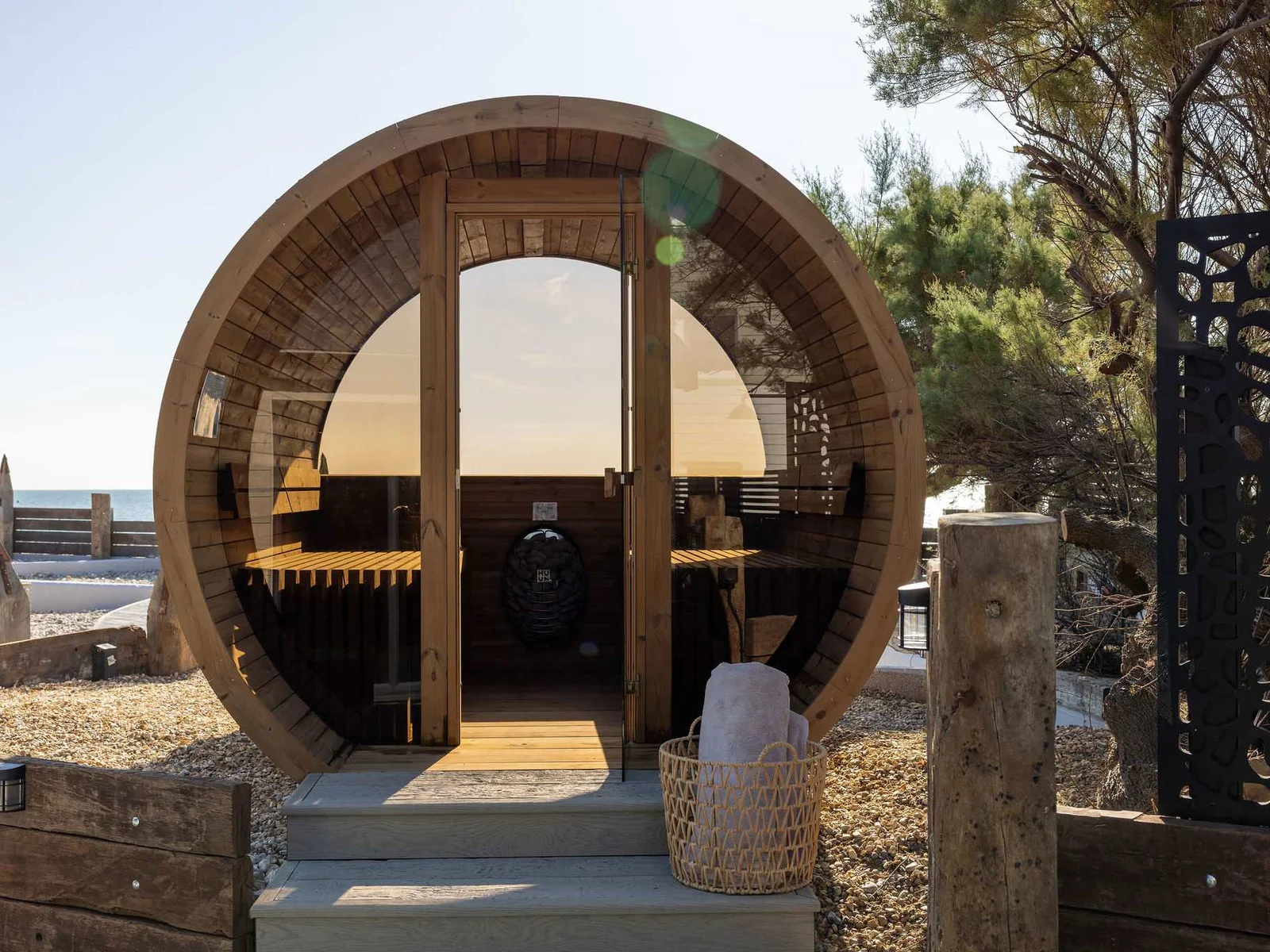 Head out to your own private sauna with sea views any time you like.