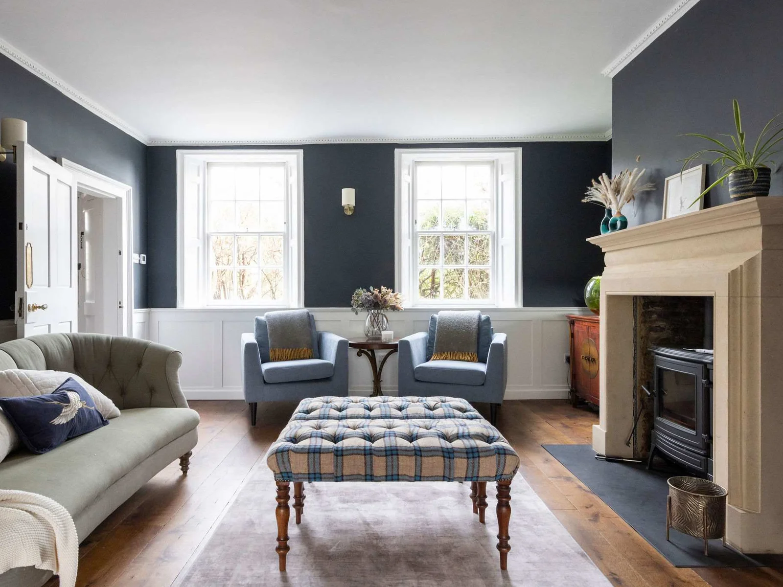 A classic sitting area with plush seating and natural light