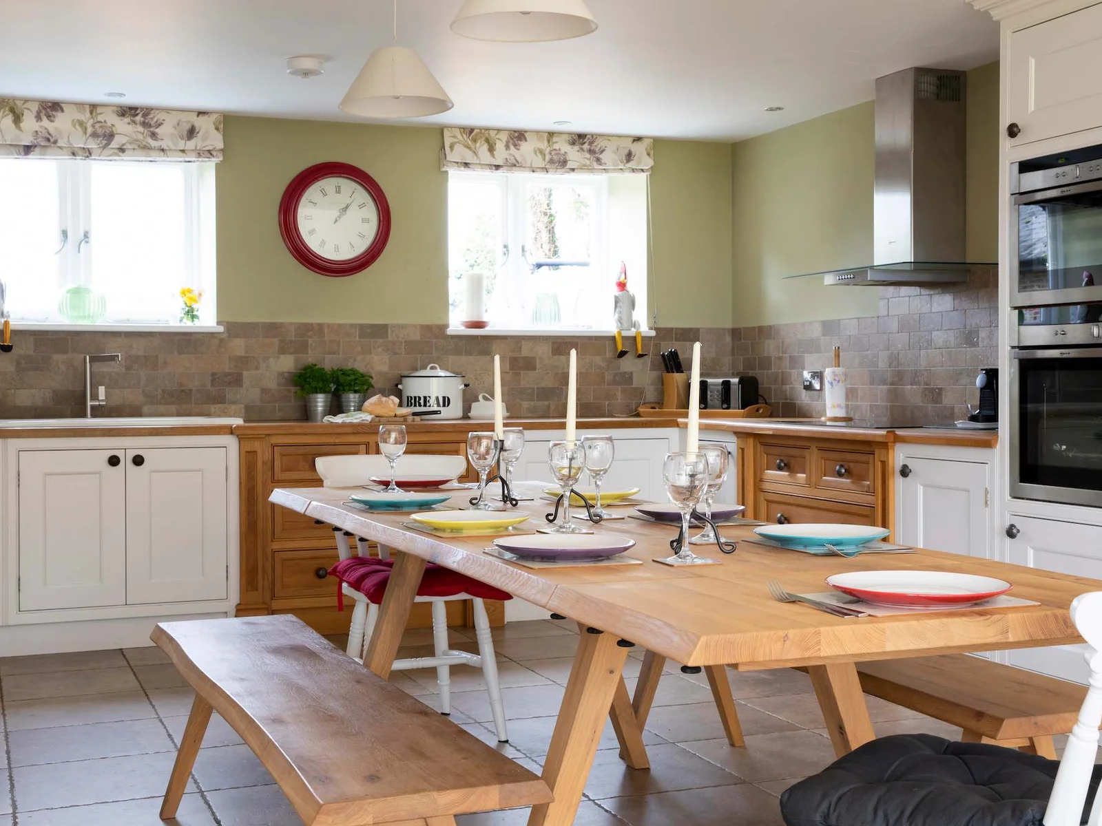 The large Kitchen is perfect for entertaining and our kitchen table can comfortably seat 10.
