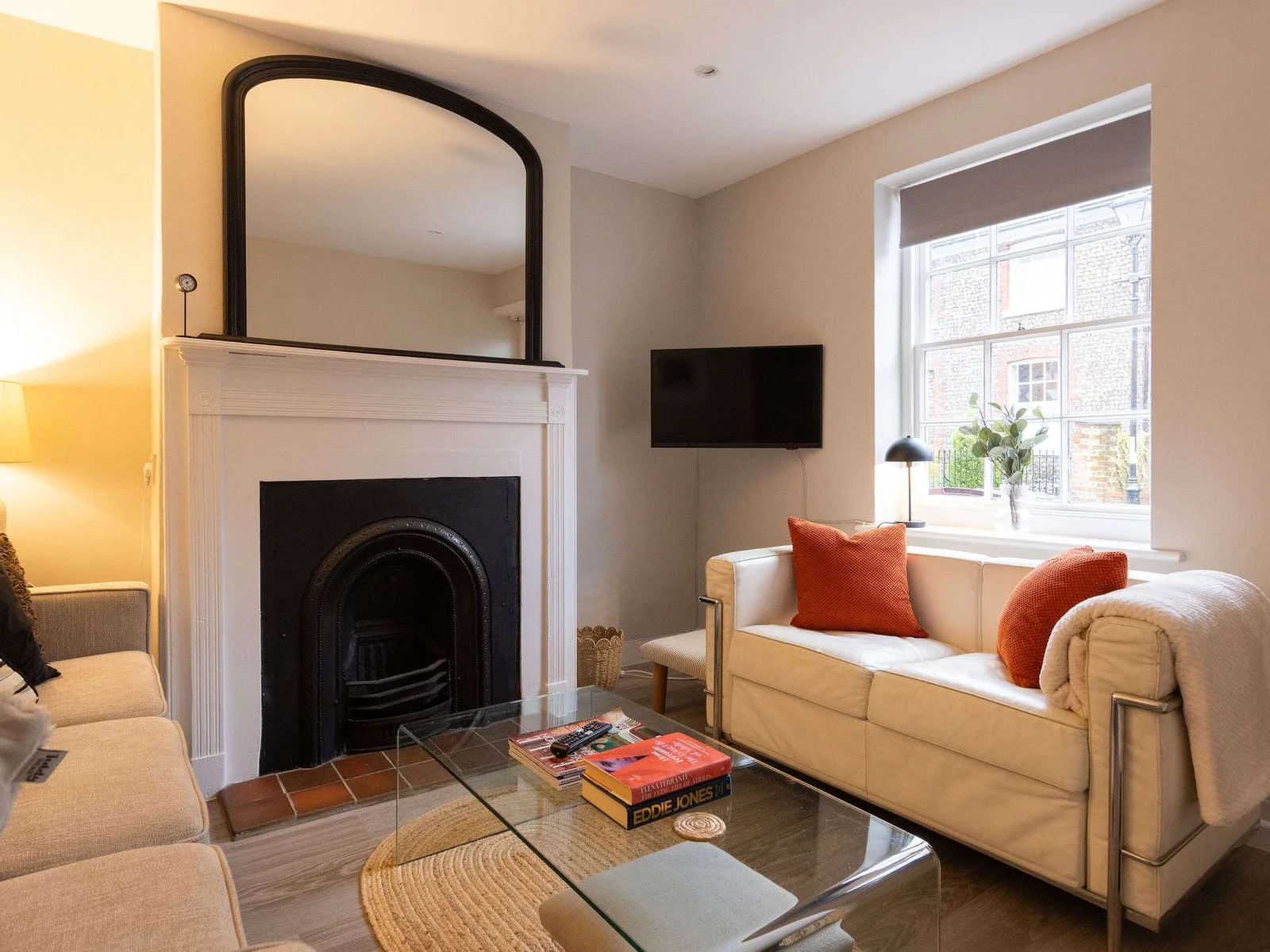 Unwind on the comfy sofa after a day exploring the city.
