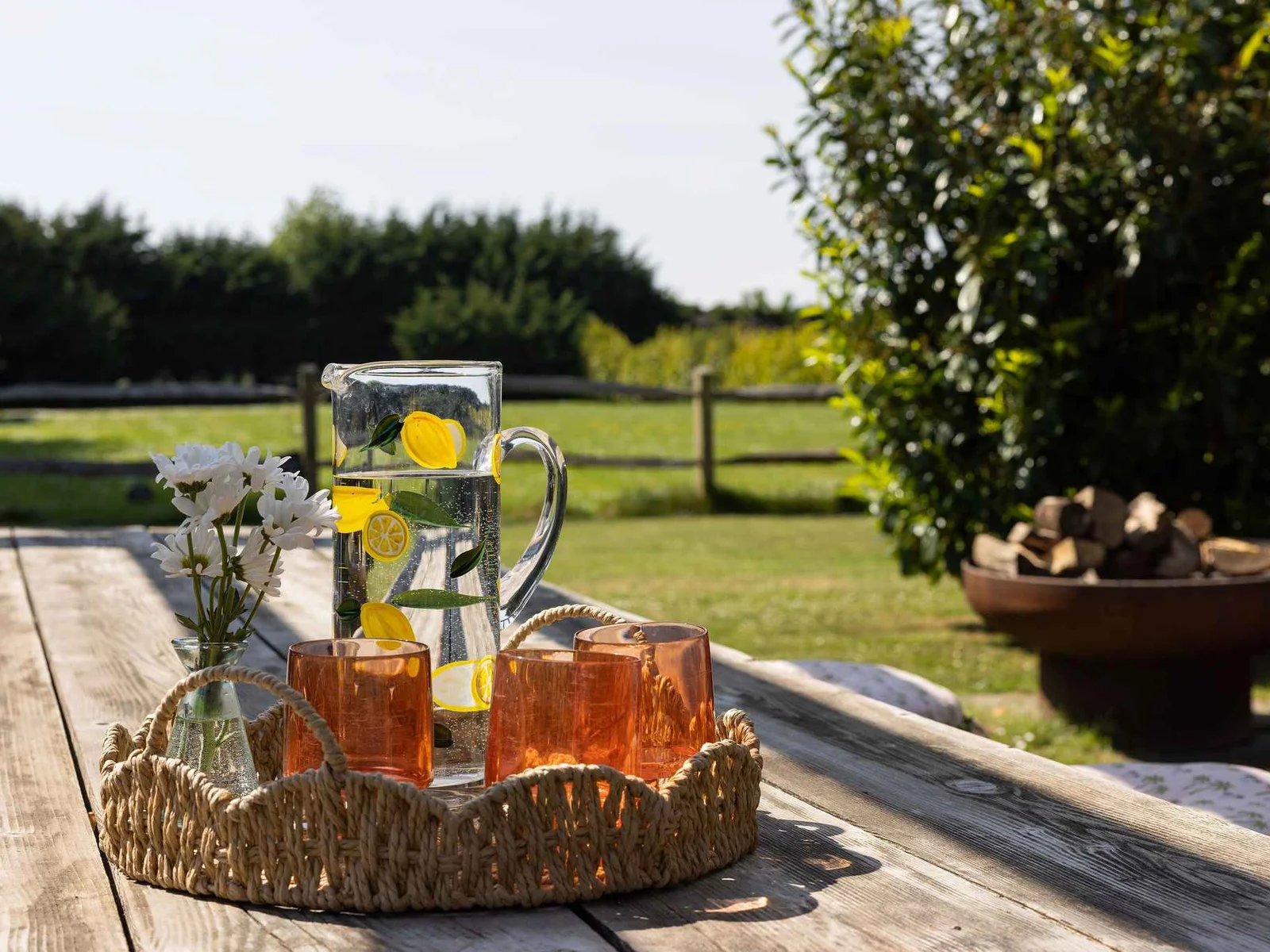 Sip refreshing drinks while taking in the mesmerizing countryside views from your private courtyard.
