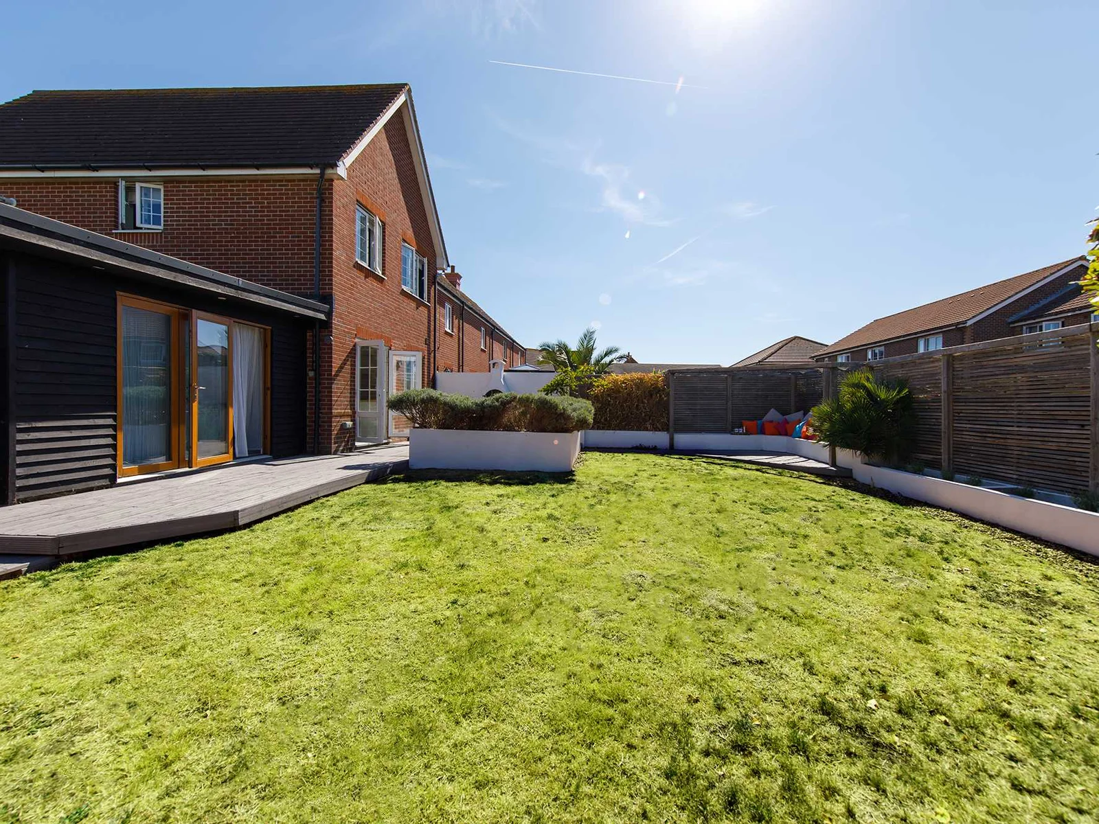 The garden is spacious and the perfect place for children to play and adults to relax.