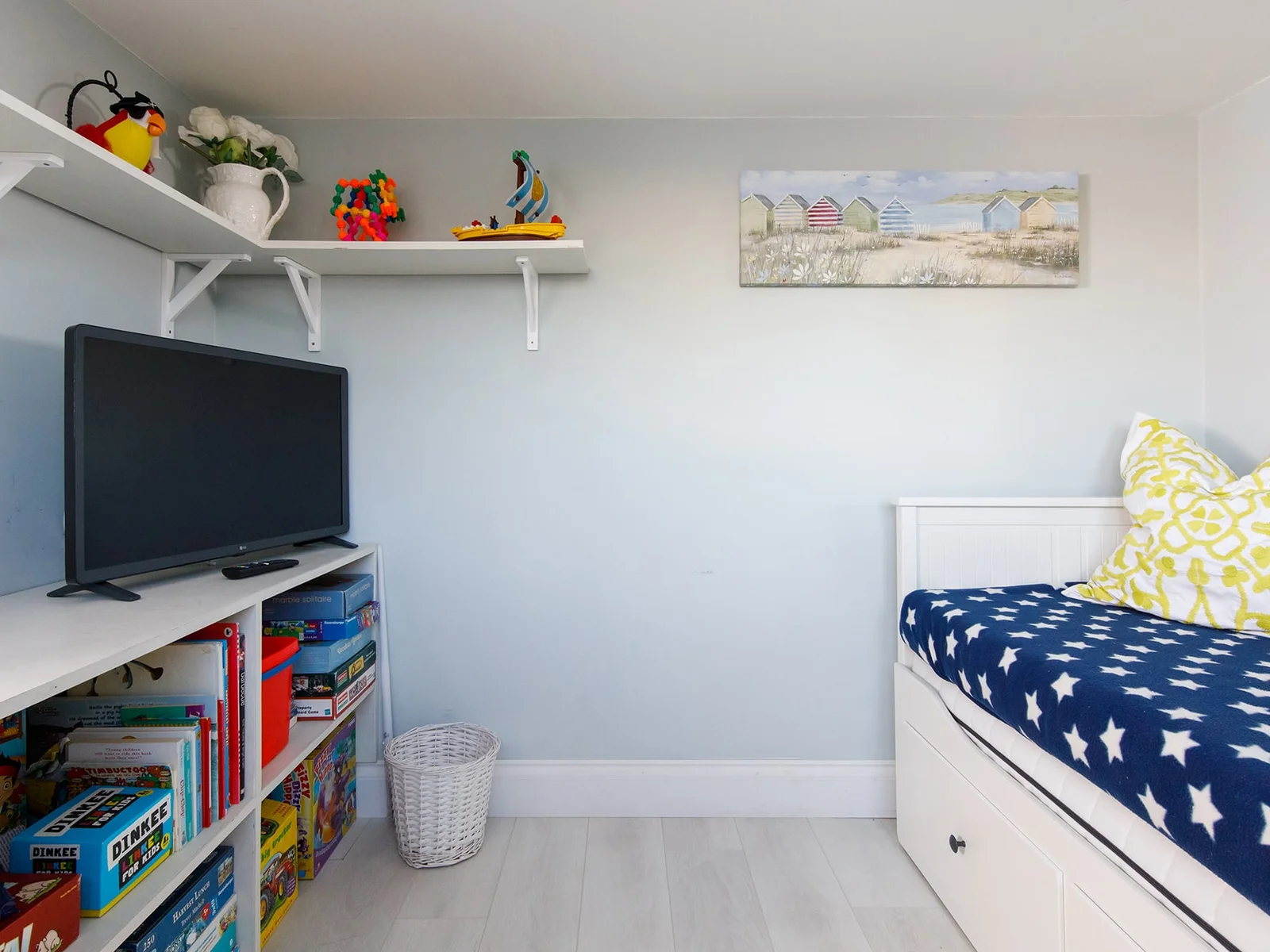There is a TV, books and plenty of games to amuse children and teenagers.