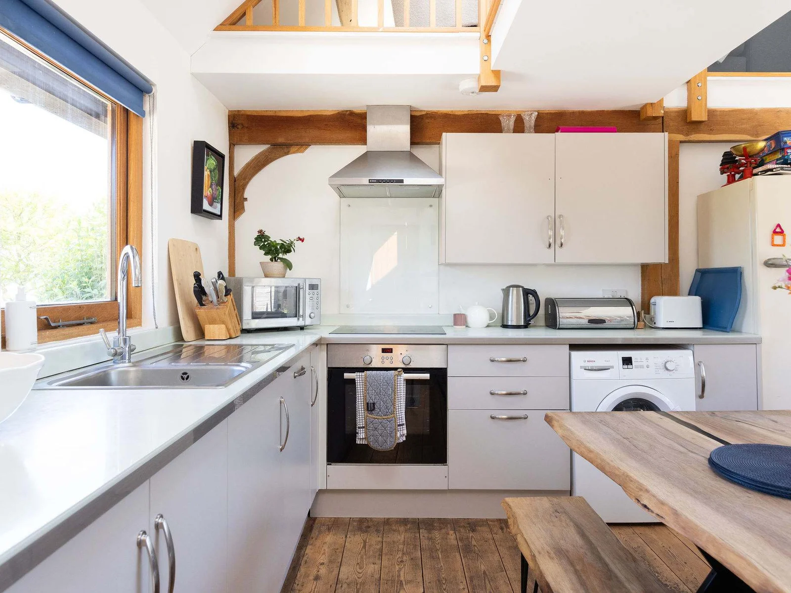 The kitchen provides all the essentials for a comfortable and convenient stay.