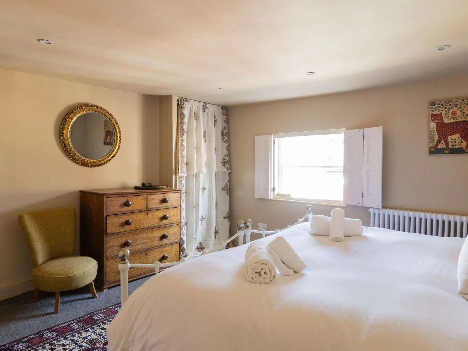 Calm and spacious second floor master super king bedroom with period charm