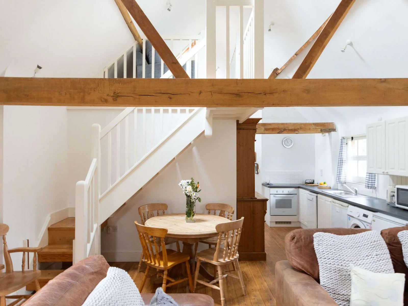Exposed beams gives the cottages character and charm.