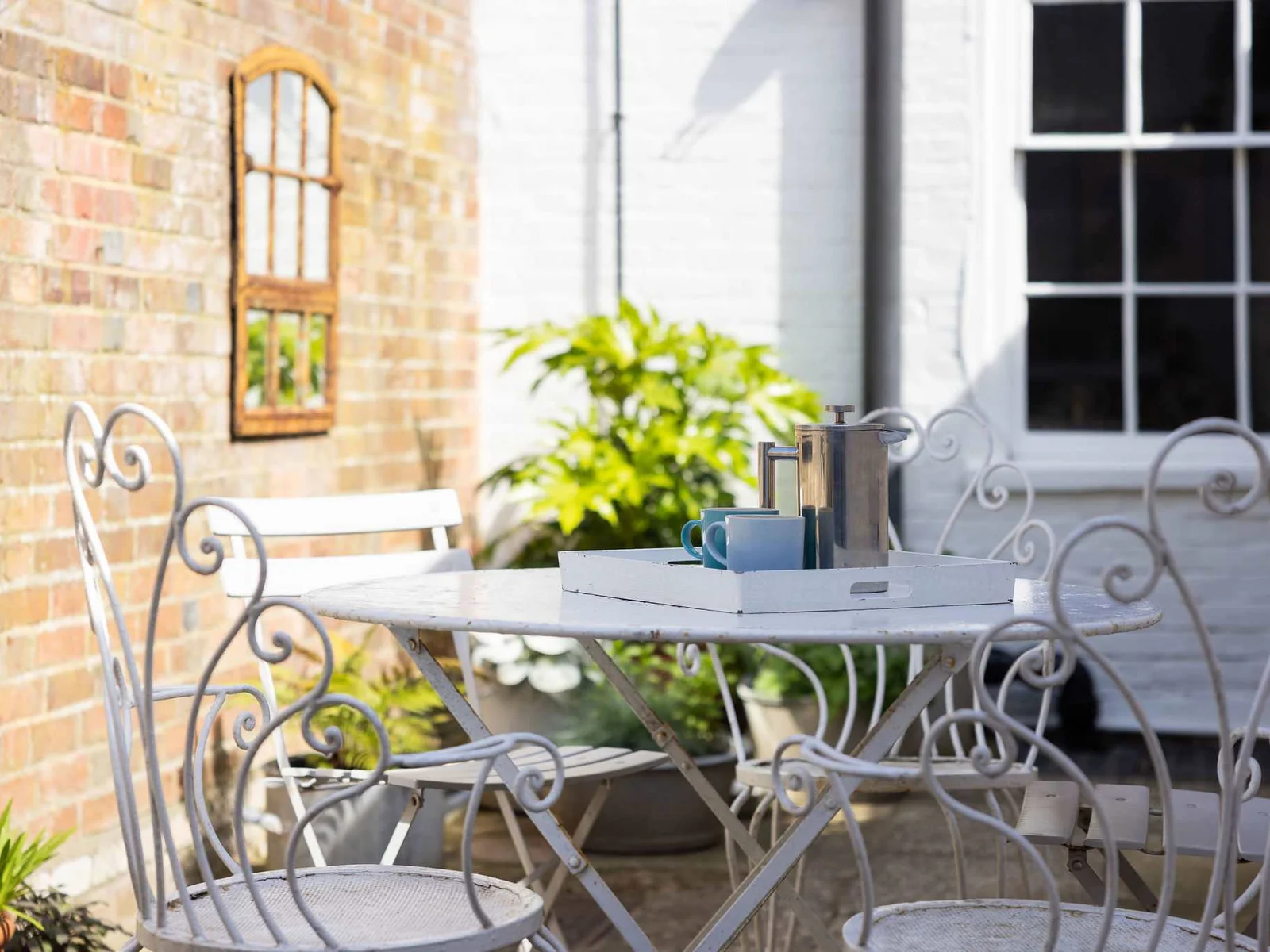 Sunny courtyard perfect for morning coffee