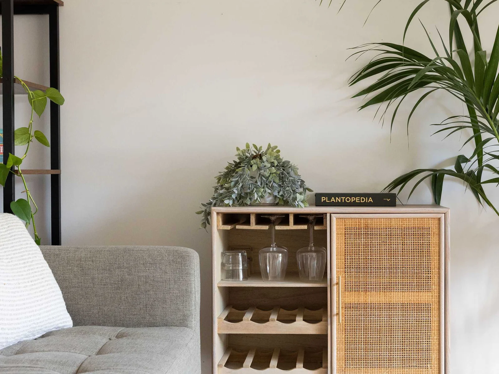 Chic storage with glasses perfect for your favorite drinks