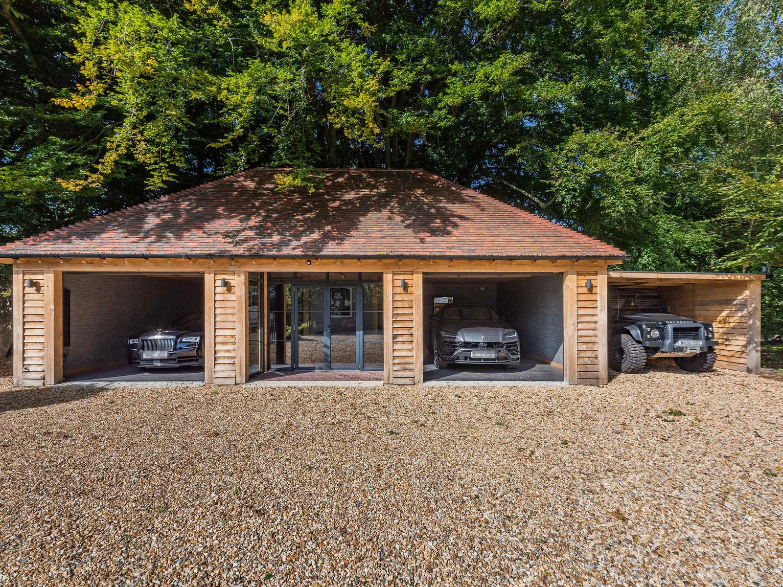 Substantial garaging set discreetly within the estate grounds.