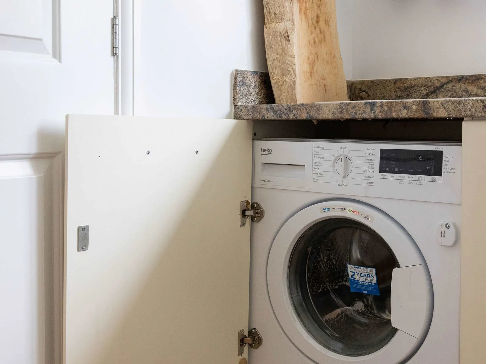 Convenient, integrated washing machine.