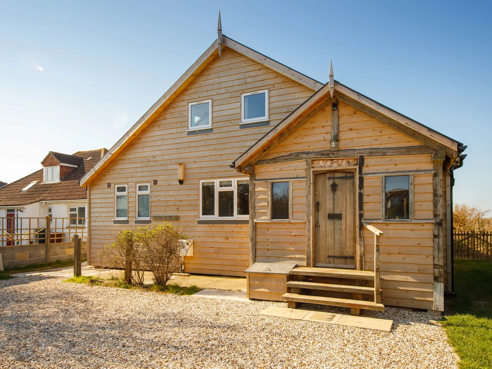 Front view of the magnificent seaside retreat