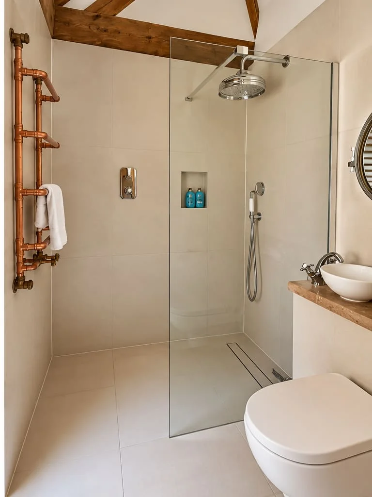 Lovely modern rainfall shower to bedroom 4