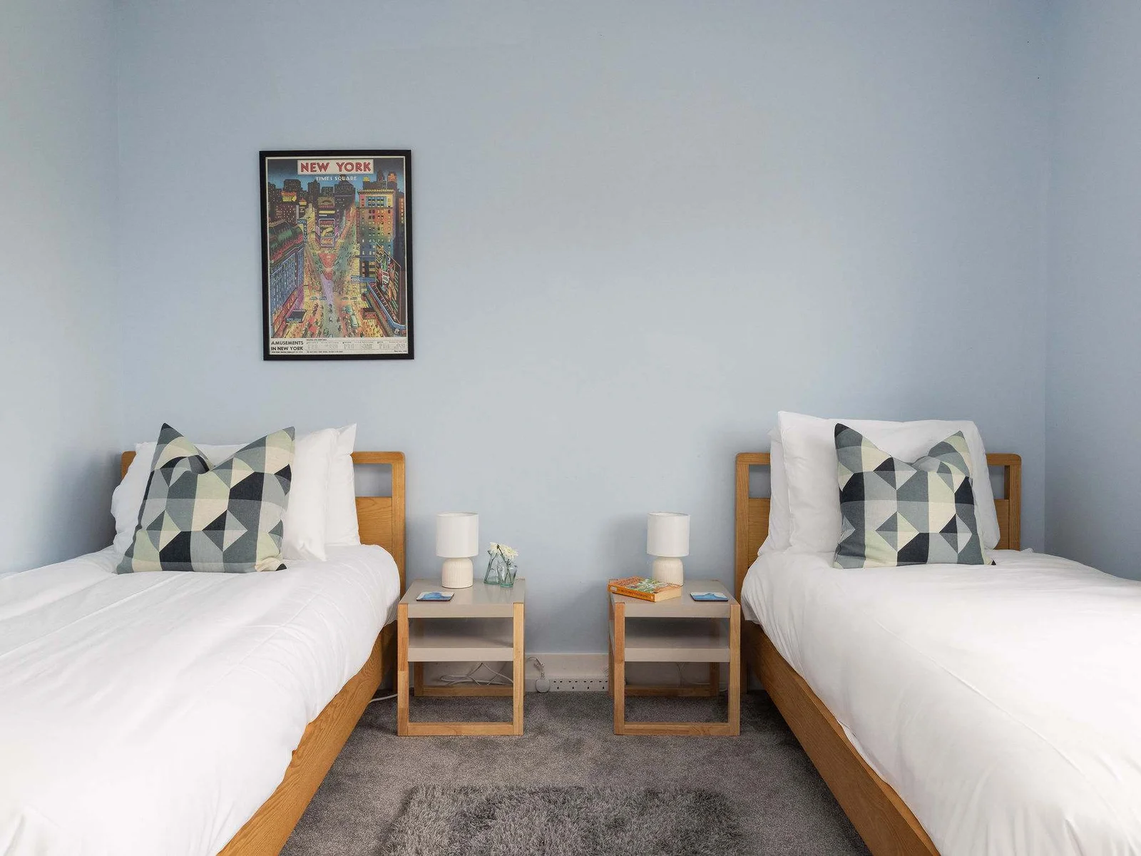 A bright and welcoming twin room with plenty of space to settle in