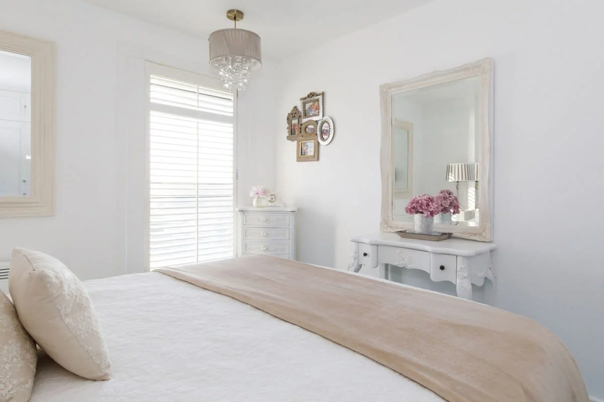 The interior is inviting and light.
