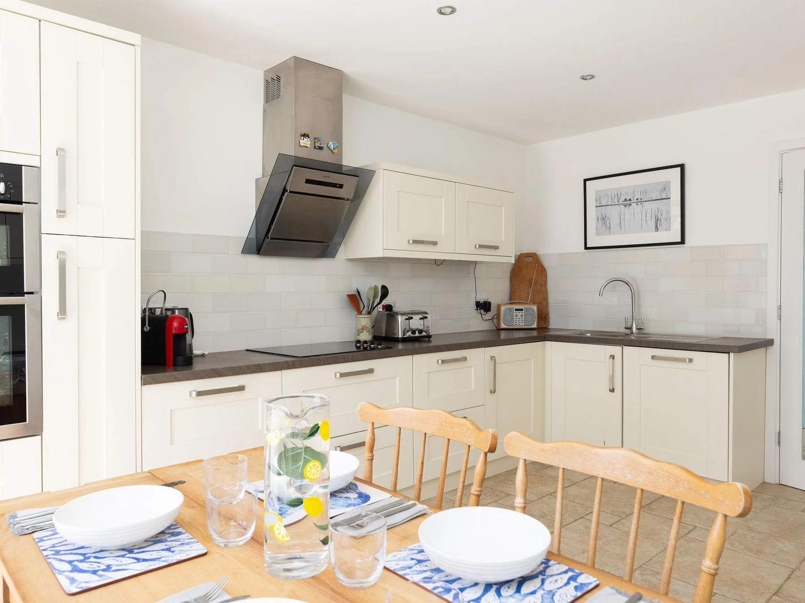 Modern kitchen with dining for four