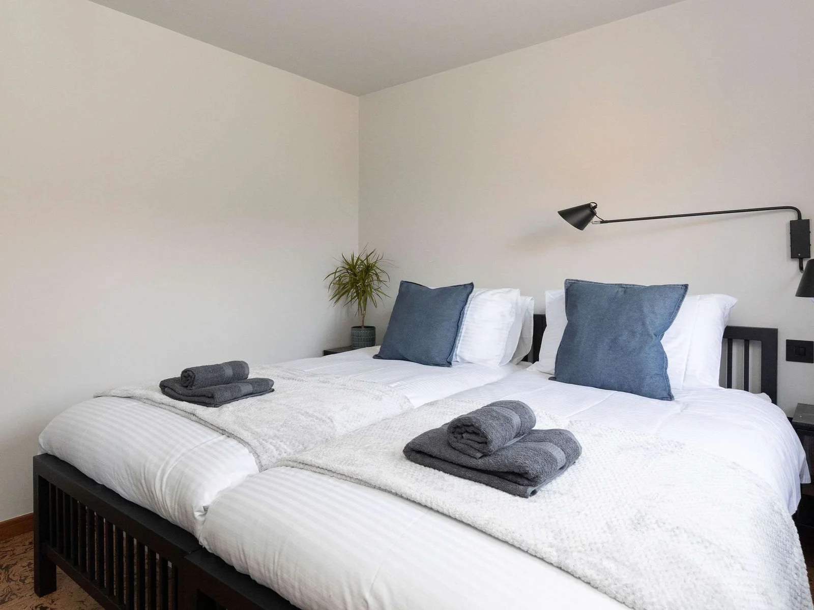 The cabin has two bedrooms, comfortably accommodating up to 4 guests to enjoy!