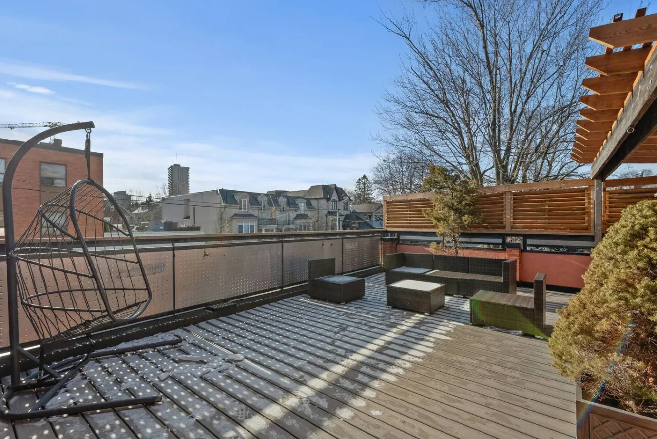 A peaceful retreat with comfortable seating, perfect for sipping your morning coffee or unwinding after a long day—your own little outdoor oasis.