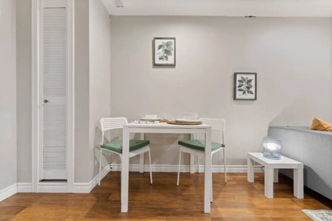 The dining area encourages you to gather with friends, enjoy a drink, and create lasting memories.