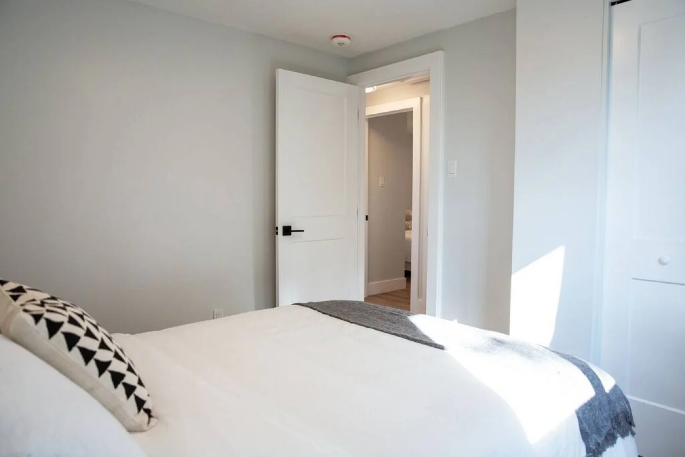 The bedroom offers a sanctuary of calm, where you can unwind and recharge in comfort and style.