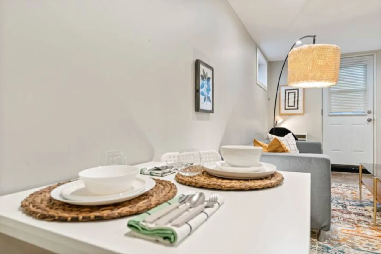 The dining area invites you to savor every moment, whether enjoying a quiet meal or hosting a festive gathering.
