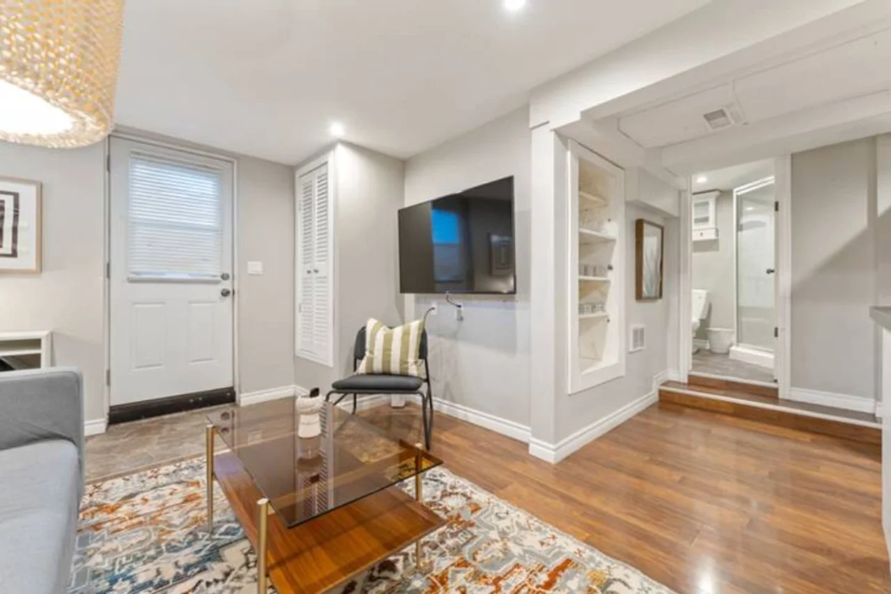 Relax in the living room and watch your favorite shows, lounging is a great way to unwind after a long day.