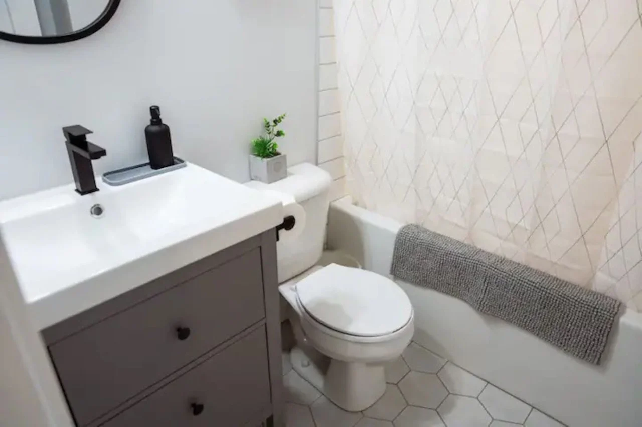 The bathroom is a private sanctuary, with a layout and features that make it the perfect place to rejuvenate.