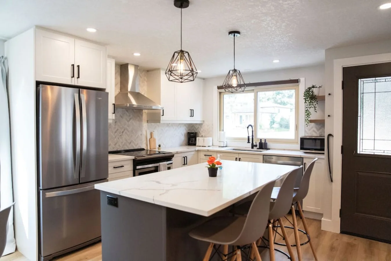 As you step into the kitchen, the clean lines and functional design make you eager to start cooking your favorite dishes.