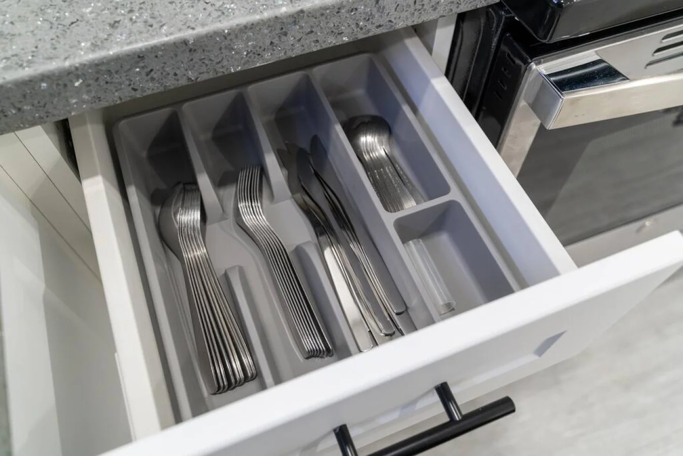 As you step into the kitchen, the clean lines and functional design make you eager to start cooking your favorite dishes.