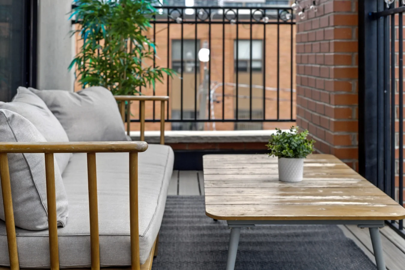 A peaceful retreat with comfortable seating, perfect for sipping your morning coffee or unwinding after a long day—your own little outdoor oasis.