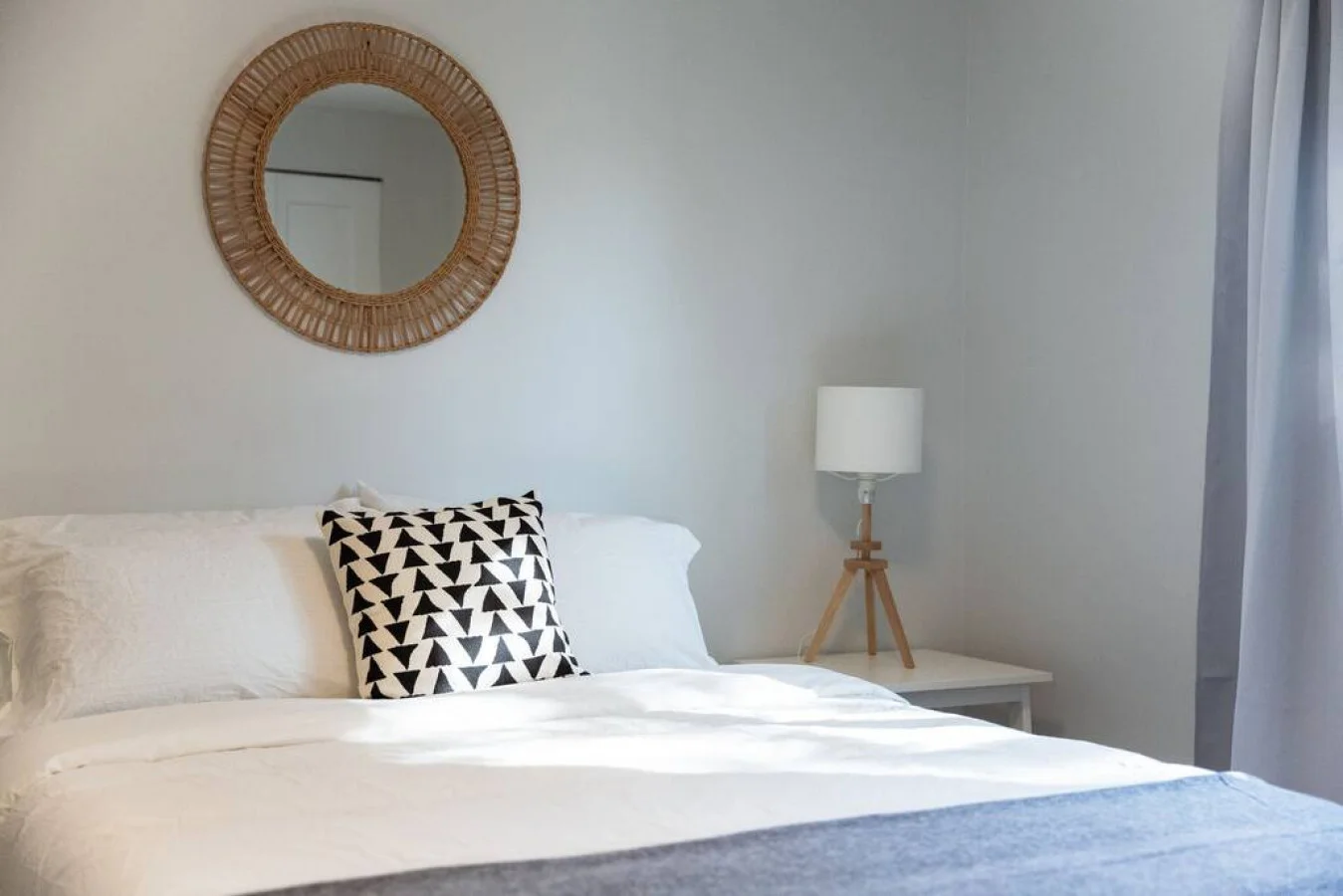 The bedroom offers a sanctuary of calm, where you can unwind and recharge in comfort and style.