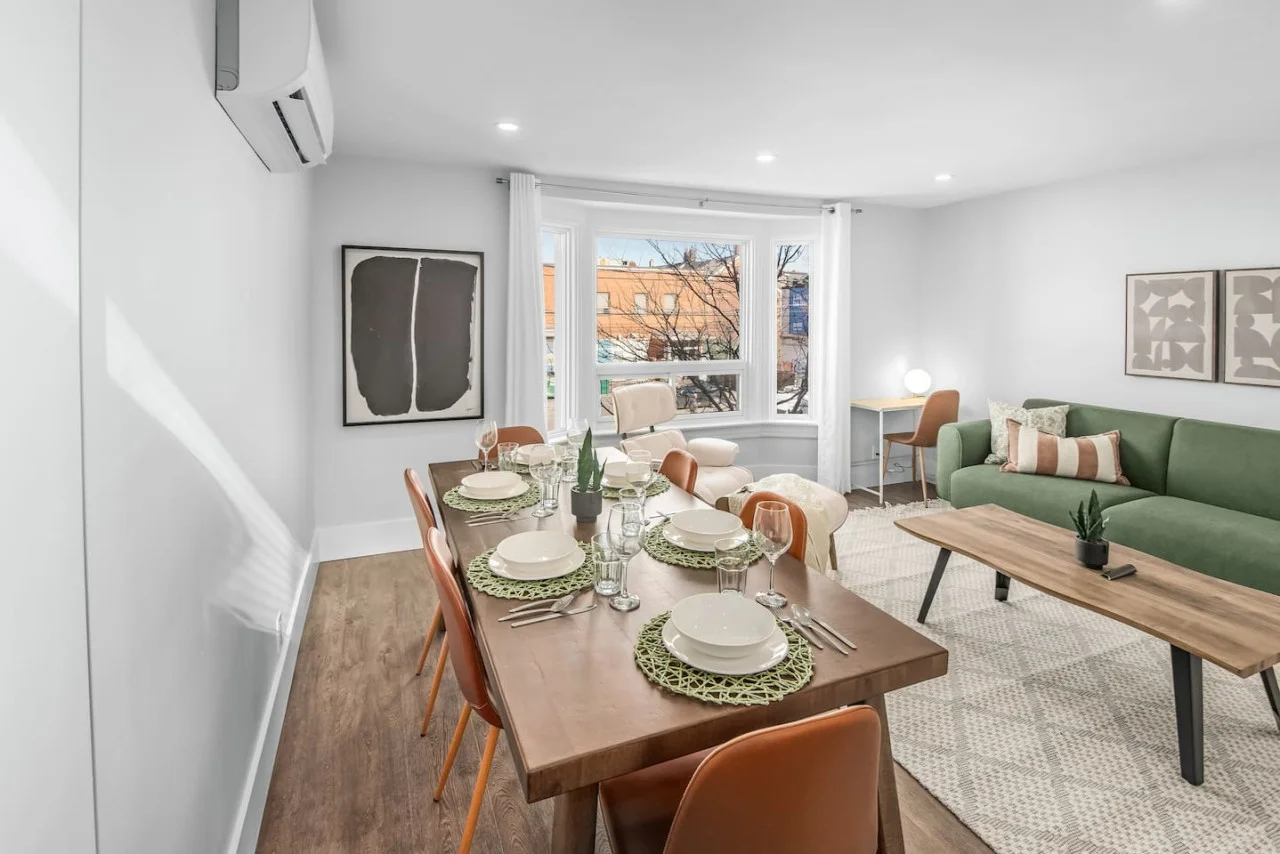 You are surrounded by tasteful decor and warm tones, making the dining room a perfect setting for any occasion.