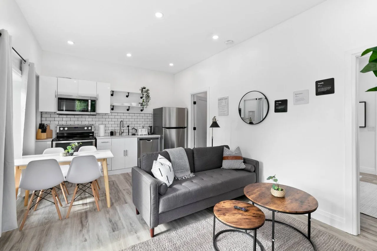 Relax in the living room and watch your favorite shows, lounging is a great way to unwind after a long day.