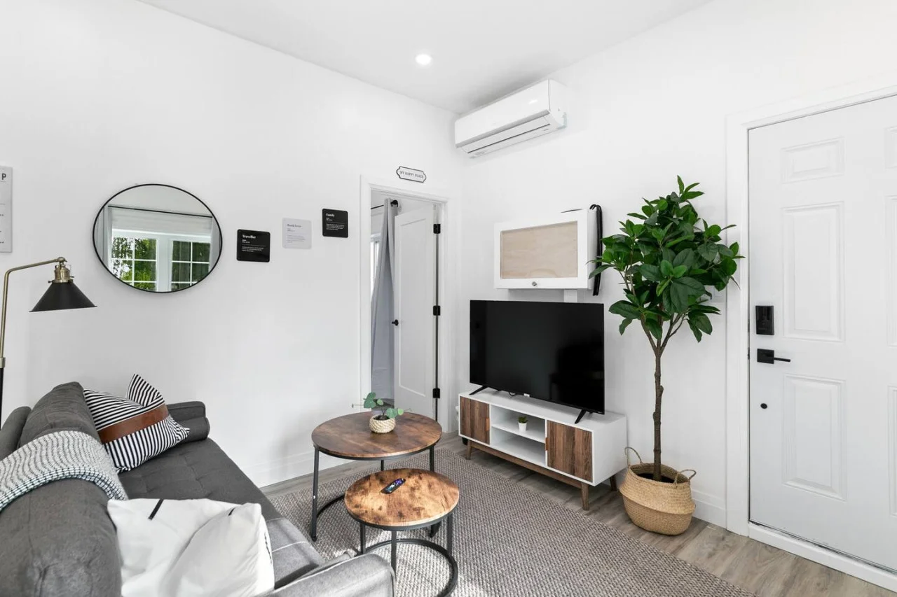Relax in the living room and watch your favorite shows, lounging is a great way to unwind after a long day.