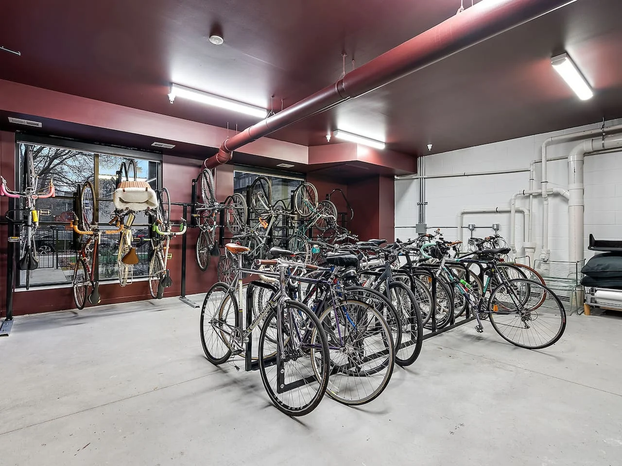 A bicycle storage area