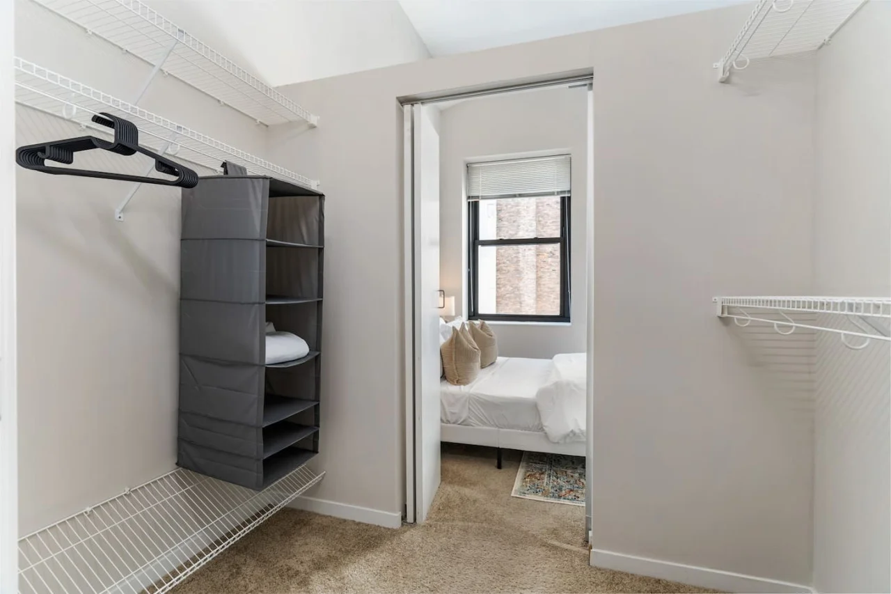 Spacious closets with ample storage space for all your travel essentials – unpack, unwind, and feel right at home.
