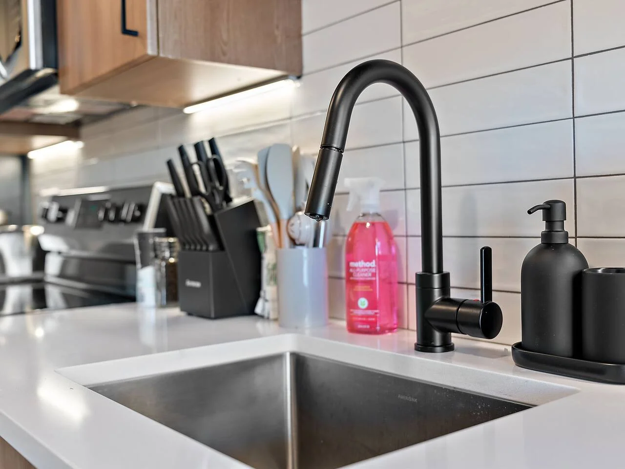 As you step into the kitchen, the clean lines and functional design make you eager to start cooking your favorite dishes.
