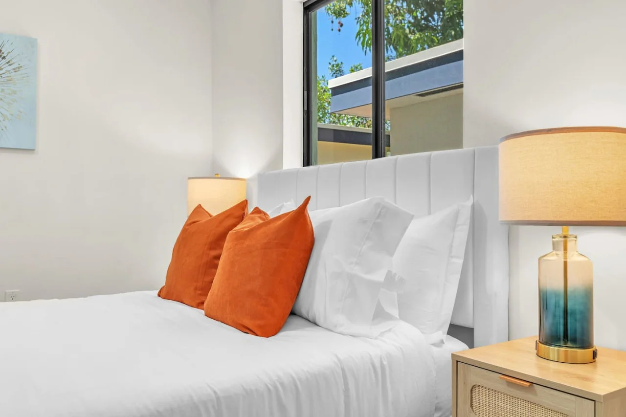 Cute spacious bedroom with queen bed that sleeps 2.