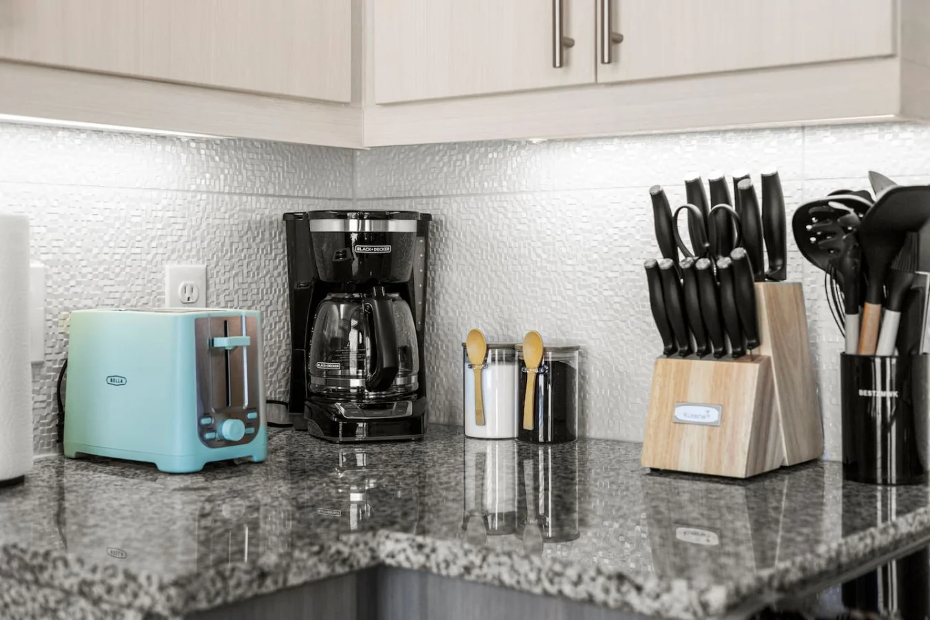 Fully equipped kitchen with all the tools you need for a perfect culinary experience. Enjoy the convenience of having everything at your fingertips!