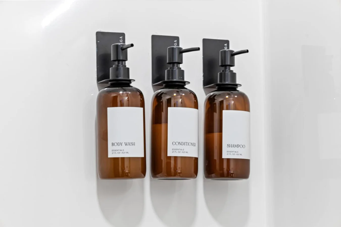 Complimentary conditioner, shampoo, and body wash (initial consumables provided).