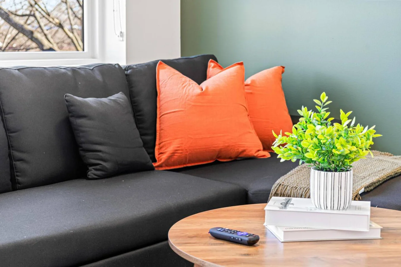As you take a seat in the living room, the comfortable furniture and tasteful design make it easy to unwind.