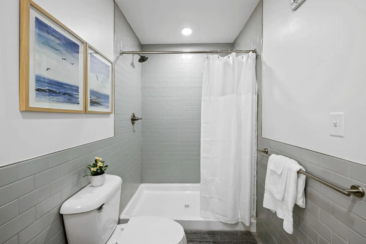 The bathroom is a private sanctuary, with a layout and features that make it the perfect place to rejuvenate.