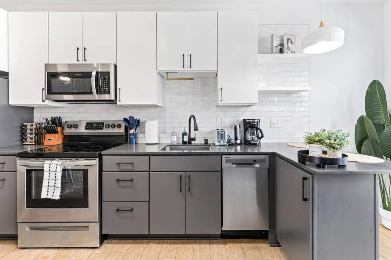 As you step into the kitchen, the clean lines and functional design make you eager to start cooking your favorite dishes.